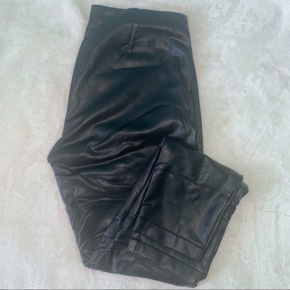 Black leather leggings